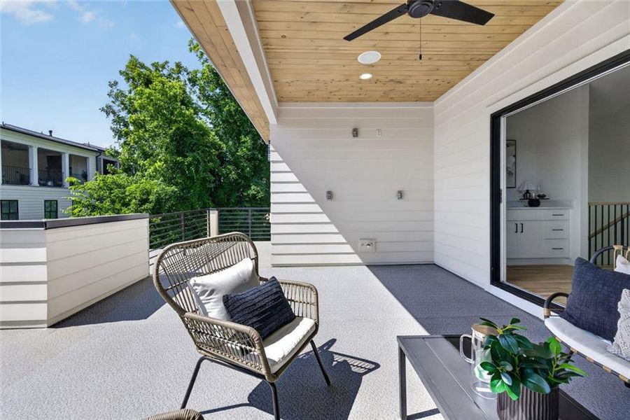 Exterior details and patio area of a home in , Atlanta (Image 2). Exterior details and patio area of a home in , Atlanta (Image 2).