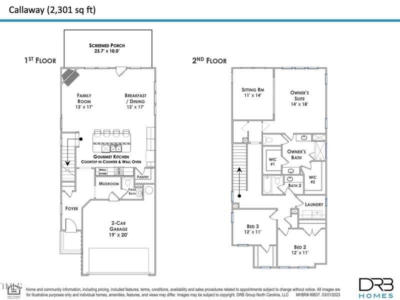 Floor Plan - Sitting Rm, FP, Gourmet, & Floor Plan - Sitting Rm, FP, Gourmet, &