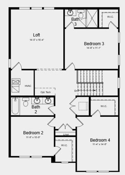 2D floor plan layout of this home in Wayt Farm, Cumming, GA (Image 6).