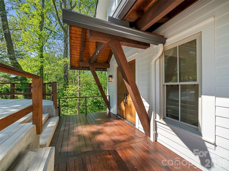 Covered entry deck space.