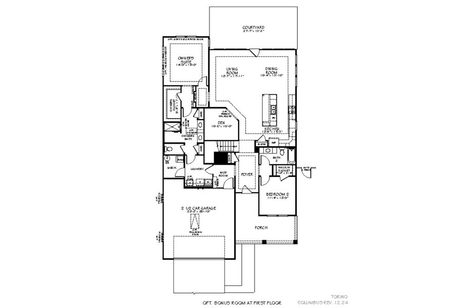 2D floor plan layout for the Torino by Epcon Communities in The Courtyards at Franklin Road, Murfreesboro, TN (Image 5). 2D floor plan layout for the Torino by Epcon Communities in The Courtyards at Franklin Road, Murfreesboro, TN (Image 5).