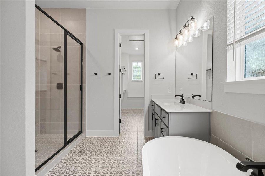 Furnished interior view inside a new home in 6 Creeks, Kyle (Image 15). Furnished interior view inside a new home in 6 Creeks, Kyle (Image 15).