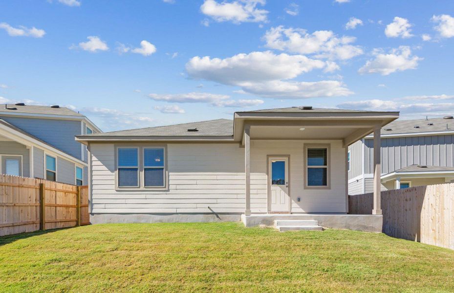 Exterior details and patio area of a home in Sonterra, Jarrell (Image 2). Exterior details and patio area of a home in Sonterra, Jarrell (Image 2).