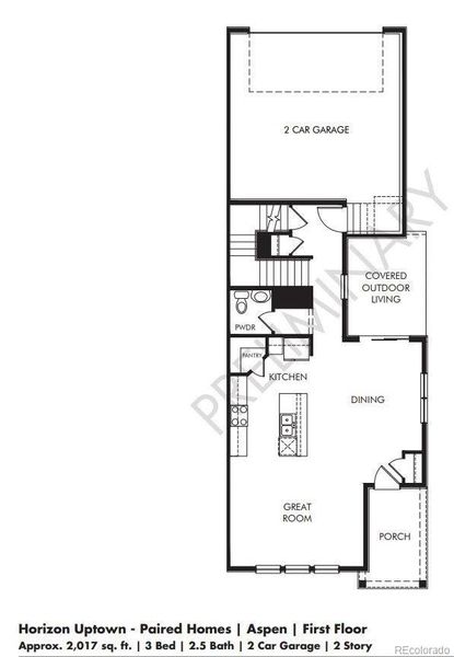 2D floor plan layout of this home in Horizon Uptown: The Mountain Collection, Aurora, CO (Image 3). 2D floor plan layout of this home in Horizon Uptown: The Mountain Collection, Aurora, CO (Image 3).