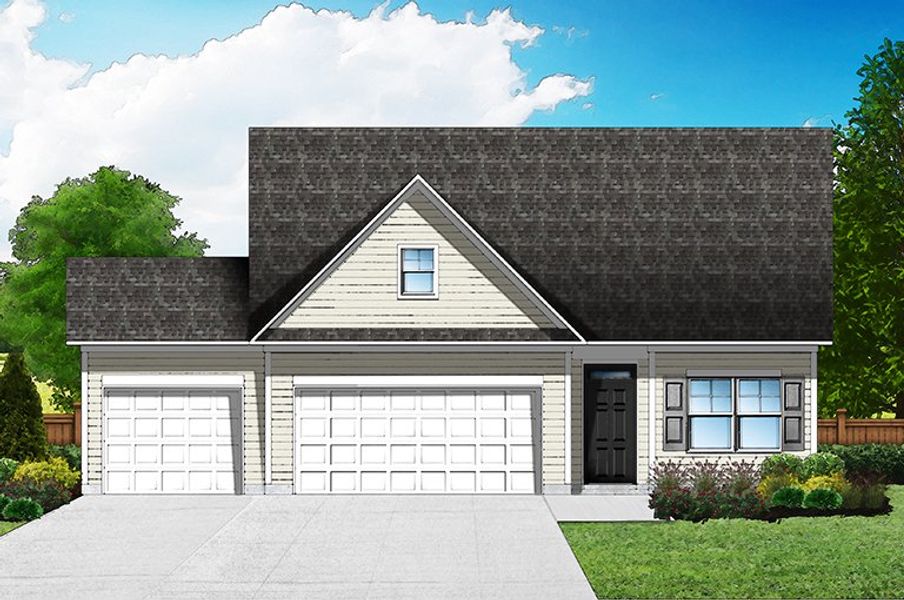 Elevation A - 3rd Car Garage