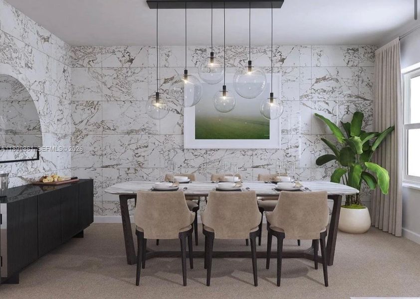 Furnished interior view inside a new home in Hawthorne at Galiano Pointe, Miami (Image 7).