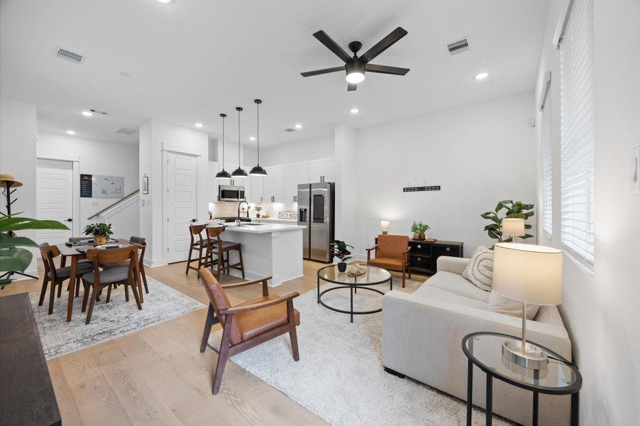 Spacious open concept living/dining/kitchen area on the first floor! Spacious open concept living/dining/kitchen area on the first floor!