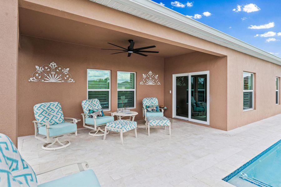 Exterior details and patio area of a home in Grande Hammock, Vero Beach (Image 4). Exterior details and patio area of a home in Grande Hammock, Vero Beach (Image 4).
