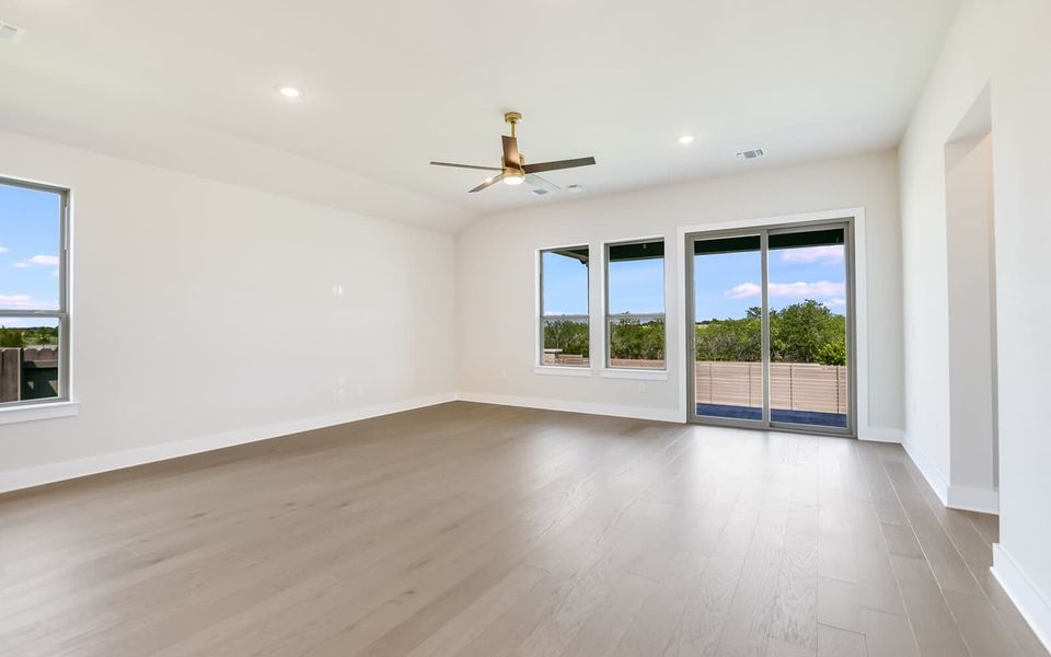 Representative unfurnished interior of a home built from the Drake by Brookfield Residential in Traditional Homes at Easton Park, Austin (Image 9).