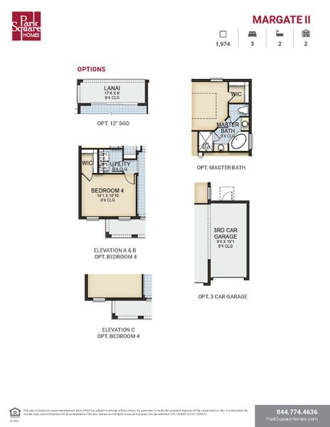 2D floor plan layout for the Margate II by Park Square Residential in Leela Reserve, Tavares, FL (Image 4). 2D floor plan layout for the Margate II by Park Square Residential in Leela Reserve, Tavares, FL (Image 4).