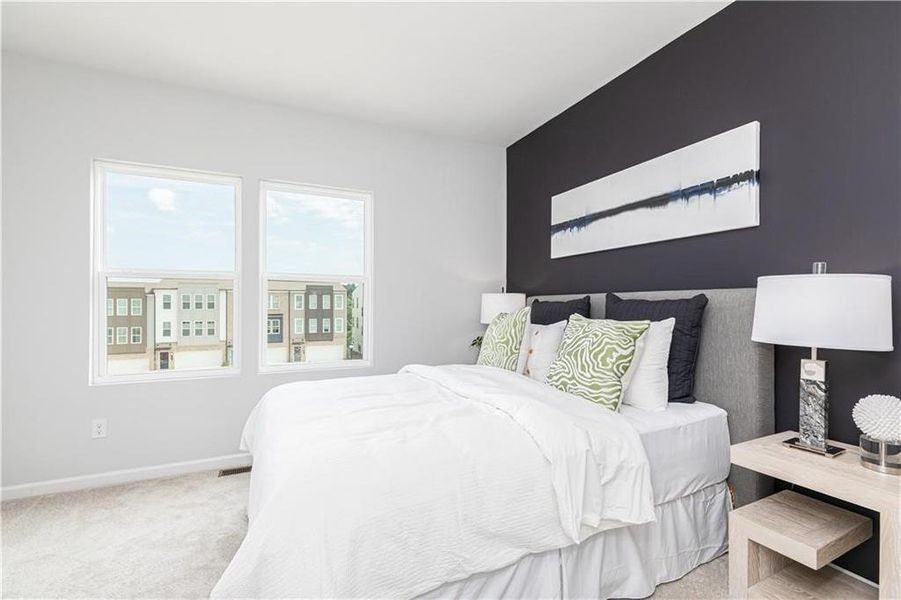 Furnished interior view inside a new home in Westside Bend at Proctor Creek Townhomes, Atlanta (Image 10). Furnished interior view inside a new home in Westside Bend at Proctor Creek Townhomes, Atlanta (Image 10).
