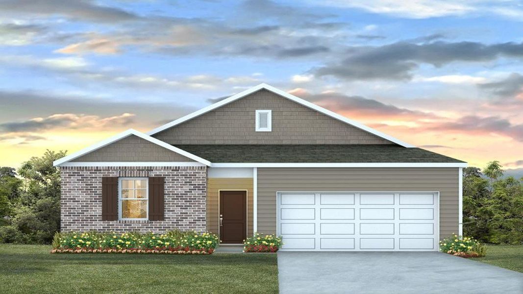 Representative exterior photo of a completed home built from the KERRY by D.R. Horton in Hunter's Branch, Hopkins, SC (Image 16).