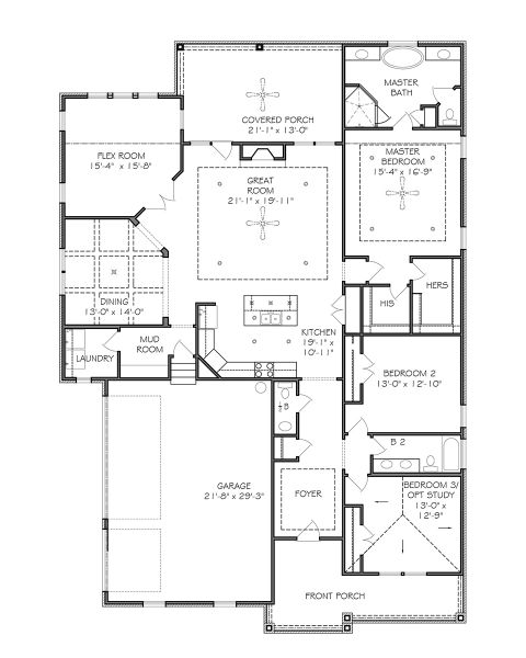 2D floor plan layout for the Stella by Regent Homes in Rutherford, Columbia, TN (Image 3).