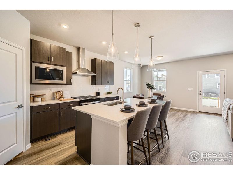 Furnished interior view inside a new home in Waterfield - Single Family Homes, Fort Collins (Image 14). Furnished interior view inside a new home in Waterfield - Single Family Homes, Fort Collins (Image 14).