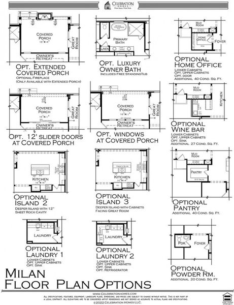 2D floor plan layout for the Milan by Celebration Homes in Annecy, Nolensville, TN (Image 6).