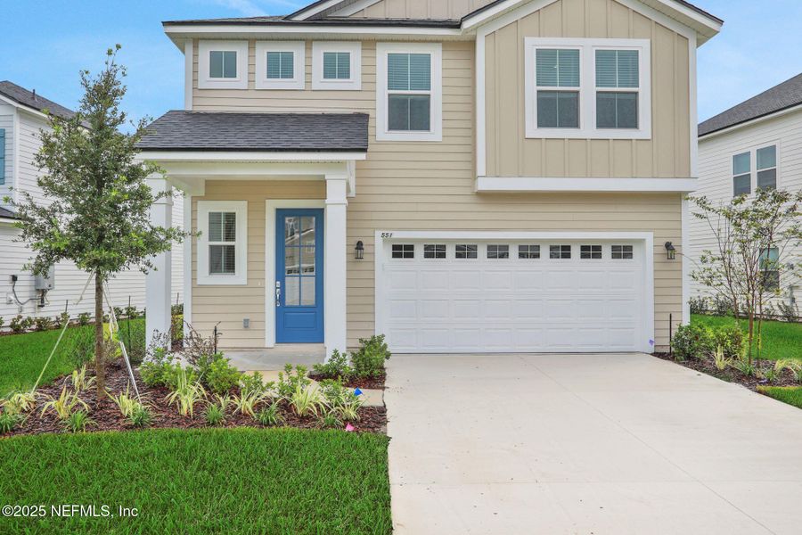 Front exterior of a new home in , St. Augustine, FL, highlighting curb appeal (Image 1). Front exterior of a new home in , St. Augustine, FL, highlighting curb appeal (Image 1).