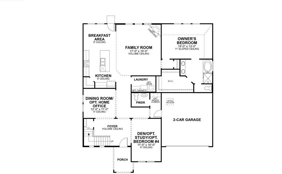 2D floor plan layout for the Zacate - Classic Series by M/I Homes in LaPrelle, Haslet, TX (Image 3).