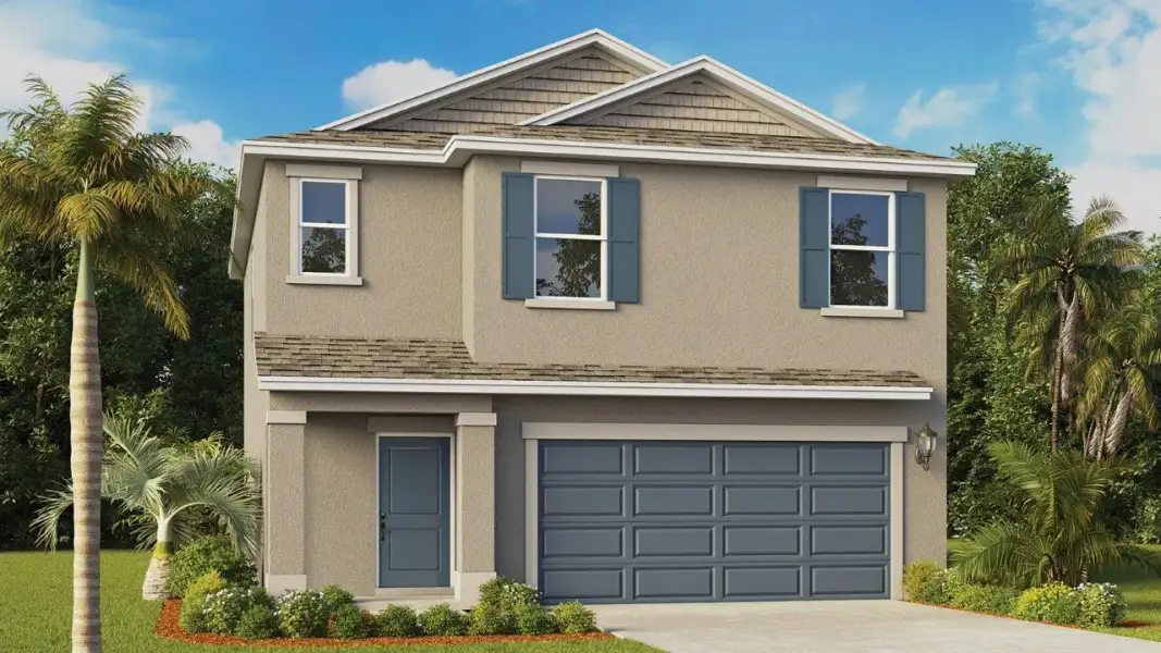 Representative exterior photo of a completed home built from the Crestview by D.R. Horton in Crosswinds, Haines City, FL (Image 23).
