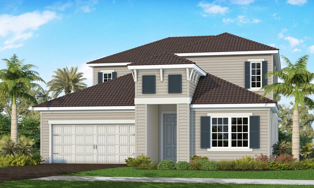 Representative exterior photo of a completed home built from the Oleander by Neal Communities in Windward, Sarasota, FL (Image 2). Representative exterior photo of a completed home built from the Oleander by Neal Communities in Windward, Sarasota, FL (Image 2).