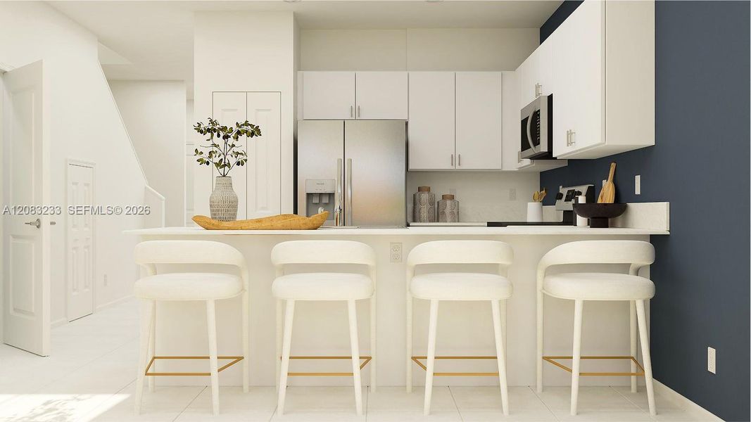Furnished interior view inside a new home in Del Mar, Miami (Image 2).