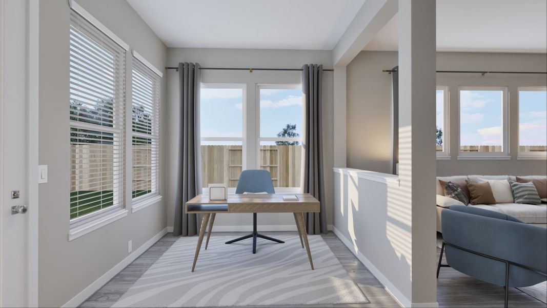 Representative furnished interior of a home built from the Austin by Tricoast Homes in Sunterra 40, Katy (Image 14).