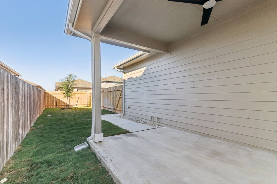 Exterior details and patio area of a home in Porter Country, Buda (Image 25). Exterior details and patio area of a home in Porter Country, Buda (Image 25).