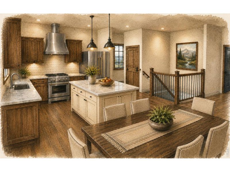 Furnished interior view inside a new home in , Red Feather Lakes (Image 5).