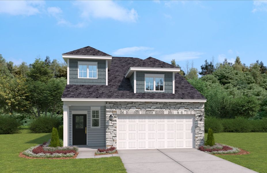 Representative exterior photo of a completed home built from the The Cade by Stanley Martin Homes in Westbriar Woods Single Family Homes, Spartanburg, SC (Image 2).