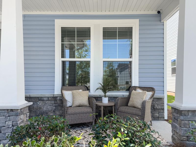 Exterior details and patio area of a home in The Groves of Berkeley, Moncks Corner (Image 3).