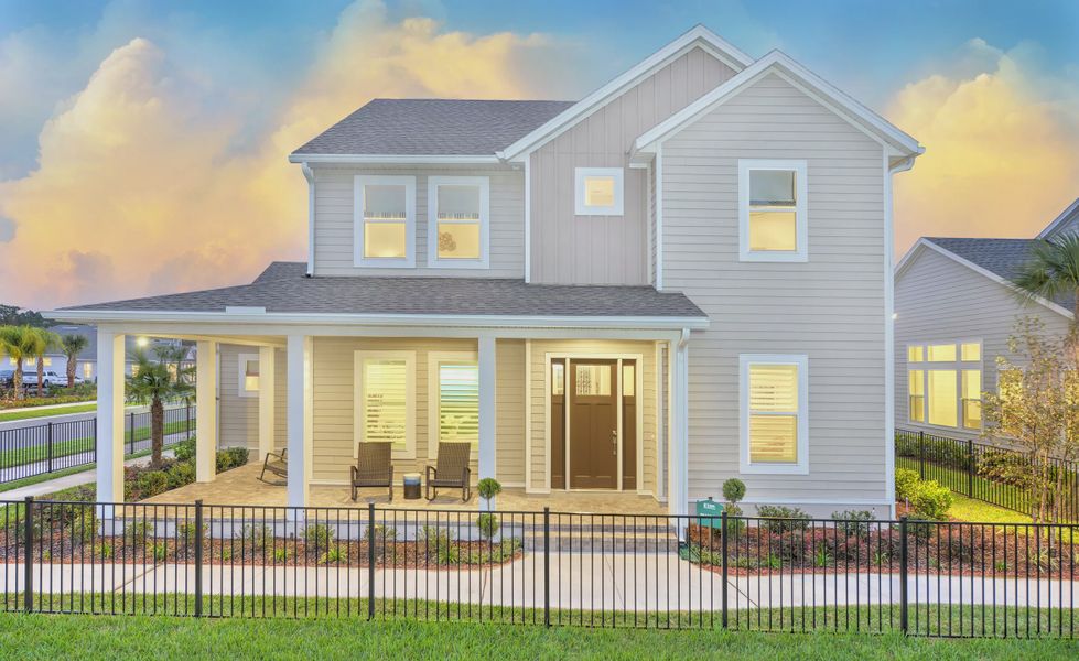 Front exterior of a new home in Seven Pines, Jacksonville, FL, highlighting curb appeal (Image 2).