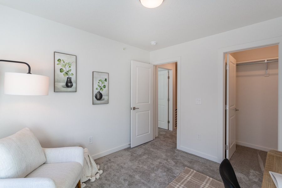 Furnished interior view inside a new home in The Vistas at West Mesa, Colorado Springs (Image 23). Furnished interior view inside a new home in The Vistas at West Mesa, Colorado Springs (Image 23).