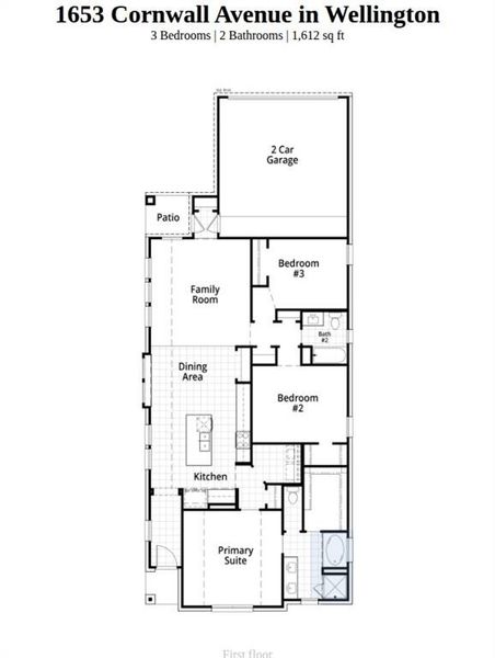 2D floor plan layout of this home in Wellington, Haslet, TX (Image 2). 2D floor plan layout of this home in Wellington, Haslet, TX (Image 2).