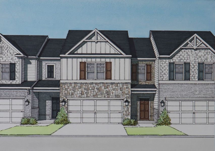 Representative exterior photo of a completed home built from the Redbud by Kerley Family Homes in Park Center Pointe, Austell, GA (Image 2).