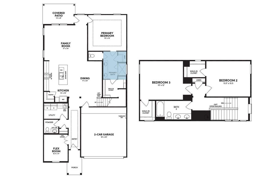 2D floor plan layout of this home in Elyson, Katy, TX (Image 4).