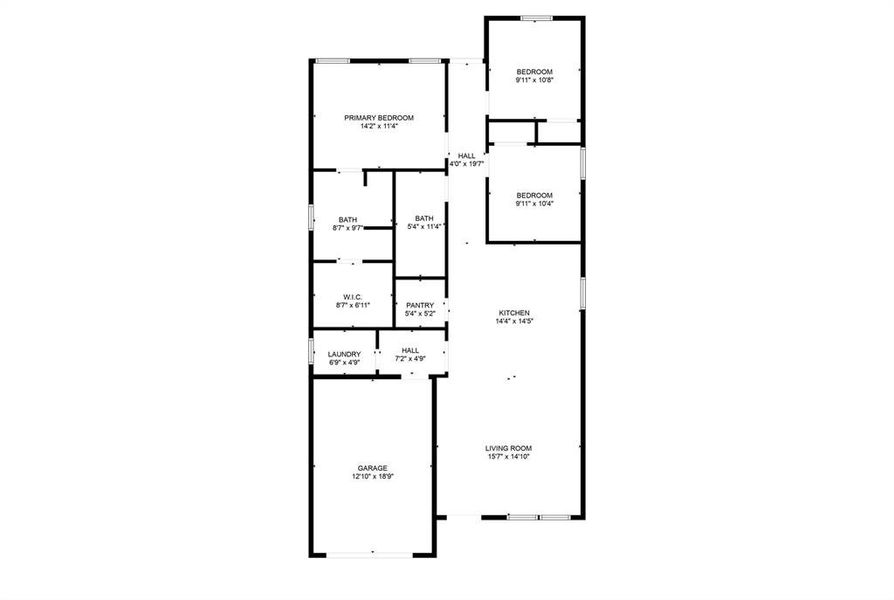 2D floor plan layout of this home in , Denison, TX (Image 2).