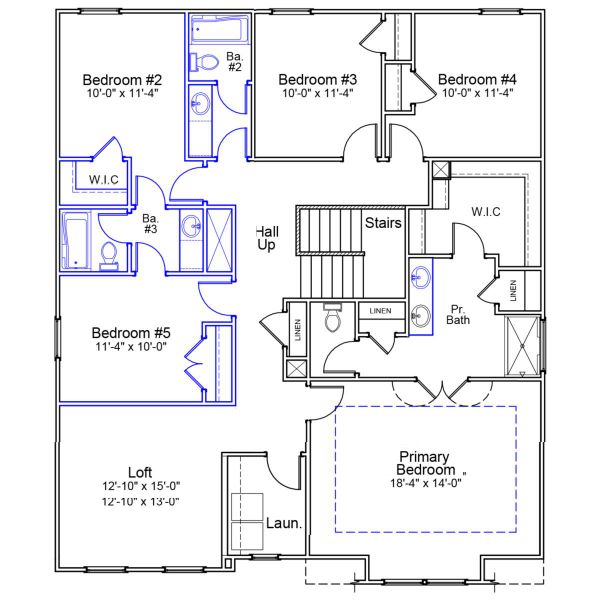 2D floor plan layout of this home in Citadel Point at Southbridge, Sneads Ferry, NC (Image 3).