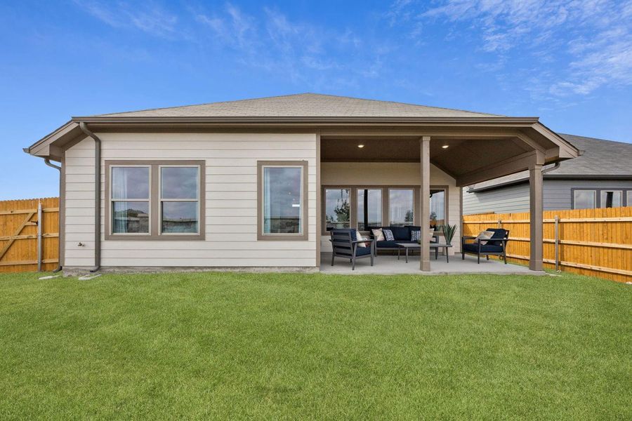 Patio on the Diamond home plan by Trophy Signature Homes – REPRESENTATIVE PHOTO