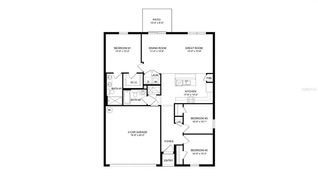 2D floor plan layout of this home in Rye Crossing, Parrish, FL (Image 2). 2D floor plan layout of this home in Rye Crossing, Parrish, FL (Image 2).