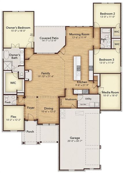 2D floor plan layout of this home in Ridge Park Estates, Royse City, TX (Image 3). 2D floor plan layout of this home in Ridge Park Estates, Royse City, TX (Image 3).