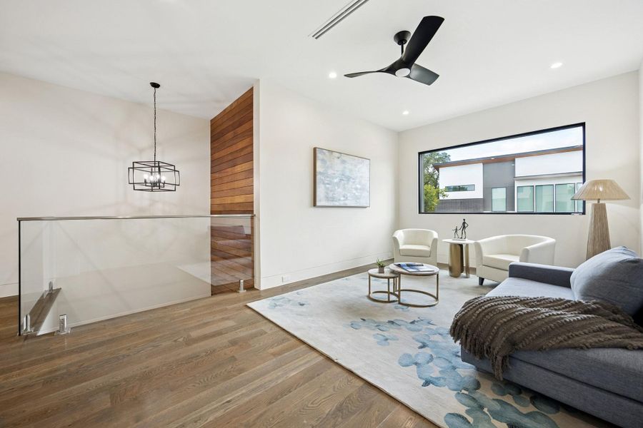 Anothe view of the game room or TV area