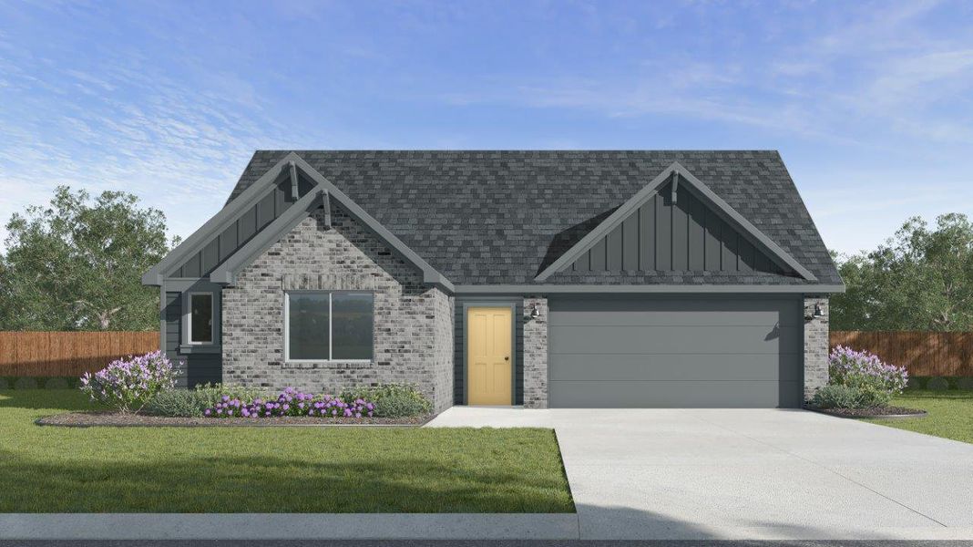 Representative exterior photo of a completed home built from the Fargo by D.R. Horton in Pleasant Hill, Bryan, TX (Image 2).
