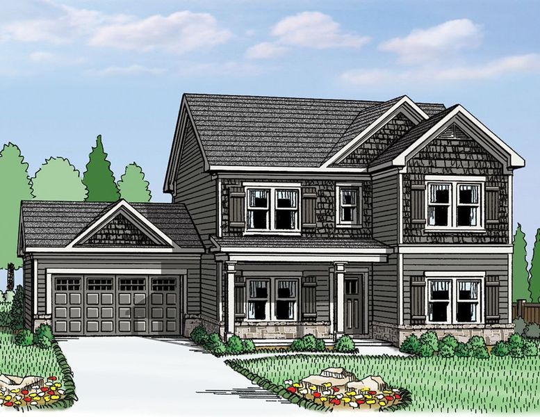 Representative rendering of the exterior for the (GA)The Jefferson | Front Entry by Reliant Homes (Image 4).
