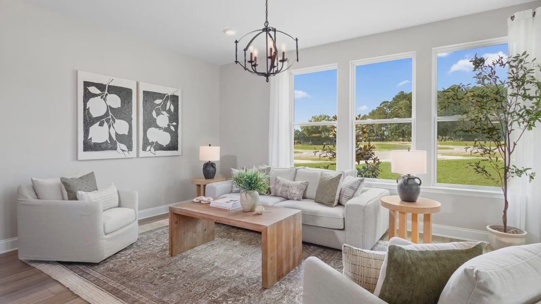 Furnished interior view inside a new home in Kensley Grove, Fuquay Varina (Image 4). Furnished interior view inside a new home in Kensley Grove, Fuquay Varina (Image 4).