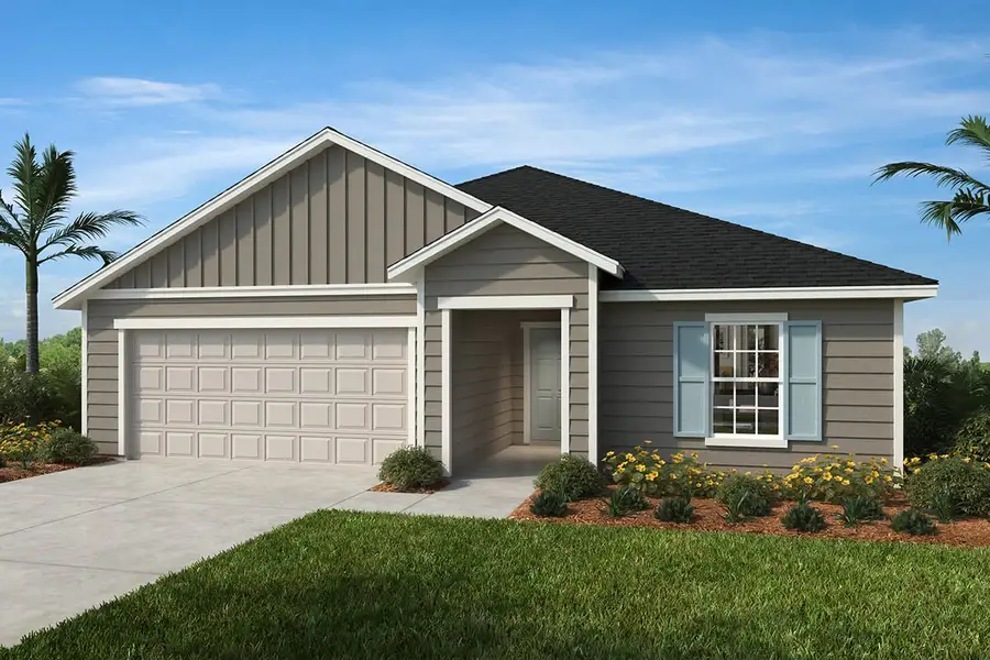 Representative exterior photo of a completed home built from the 2003 by KB Home in Pine Preserve, Middleburg, FL (Image 7). Representative exterior photo of a completed home built from the 2003 by KB Home in Pine Preserve, Middleburg, FL (Image 7).