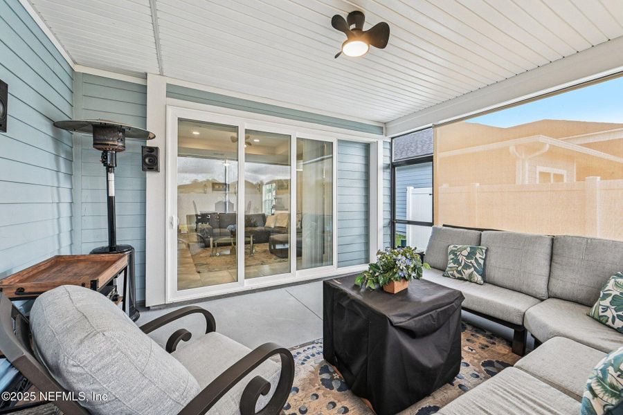 Exterior details and patio area of a home in Cordova Palms, St. Augustine (Image 1).