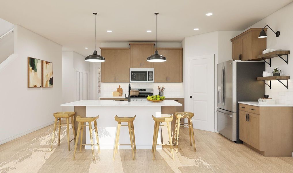 Gourmet island kitchen (*Artist rendering used for illustration purposes only.)