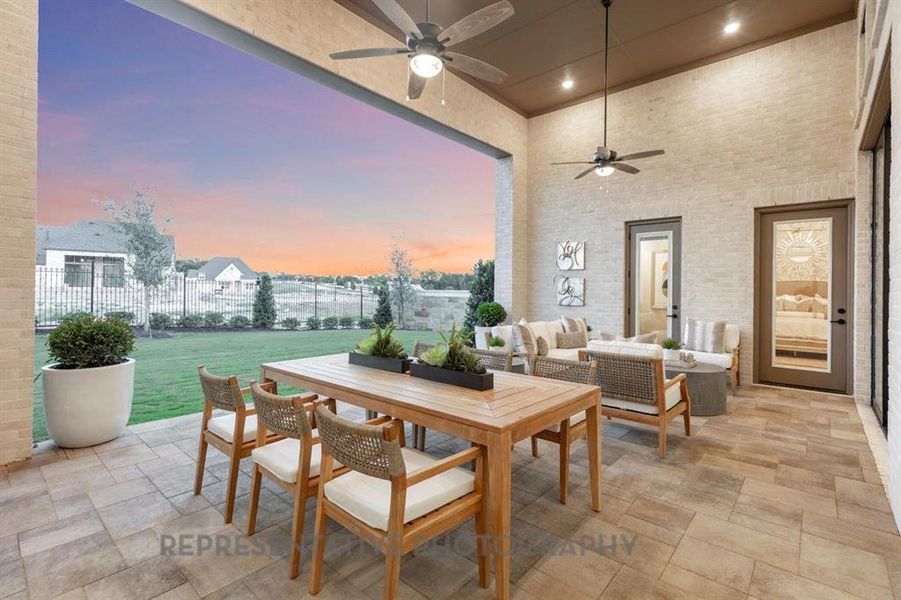 Exterior details and patio area of a home in Star Trail, Prosper (Image 3).