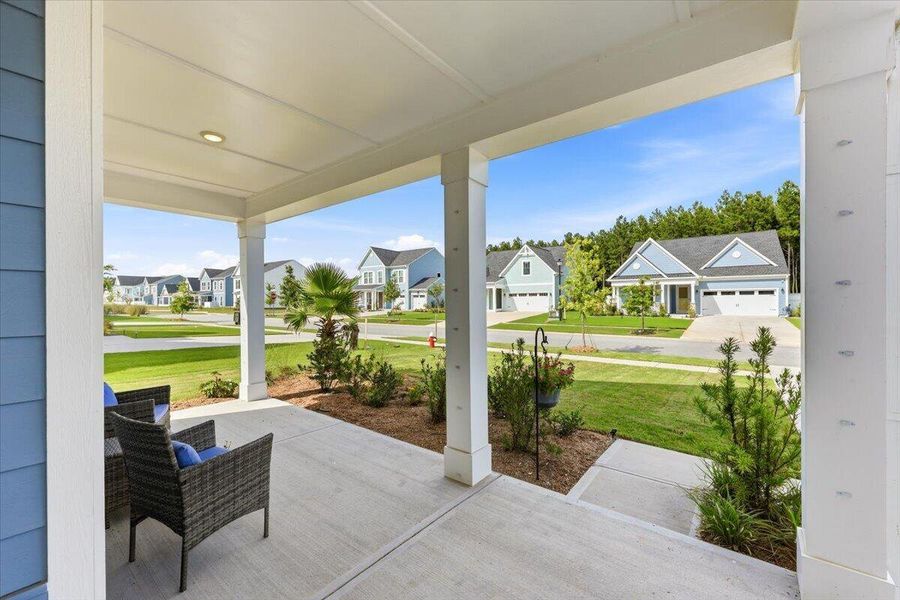 Exterior details and patio area of a home in Homecoming, Ravenel (Image 29). Exterior details and patio area of a home in Homecoming, Ravenel (Image 29).