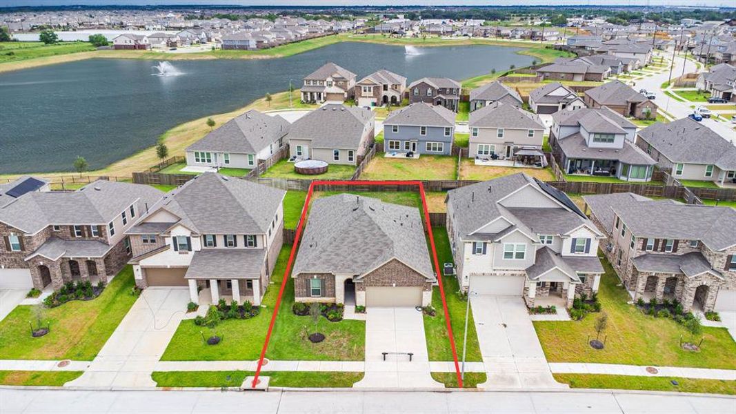 Amazing aerial shot of this gorgeous KB Home home situated on a quiet street in the sought after community of Katy Manor.