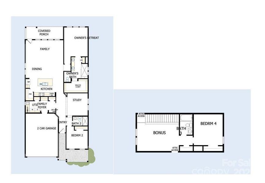 2D floor plan layout of this home in Encore at Streamside - Classic Series, Waxhaw, NC (Image 5).